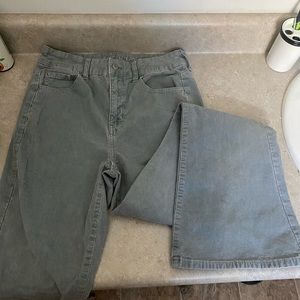 Blue corduroy american eagle flare pants
